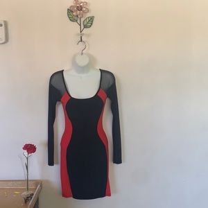 Black and Red fitted dress